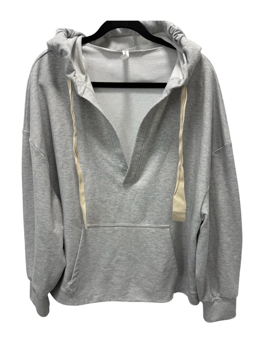 Fabletics Gray Hoodie Womens Pullover Activewear Kangaroo Pocket Sz(XL)